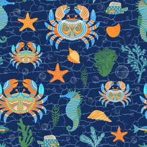 Aquatic Whimsy In blue 