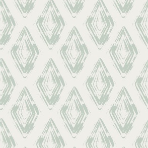 Diamond Shape Pattern Pastel Green Offwhite