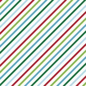 Diagonal Stripes in Blue_ Green and Red