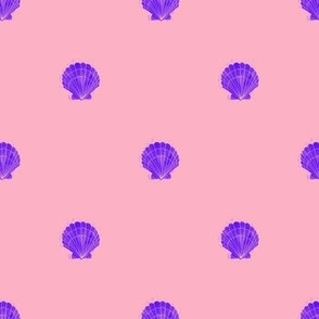 Block print style shell pink purple minimal 