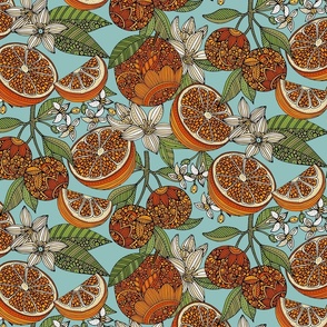 Oranges And Flowers