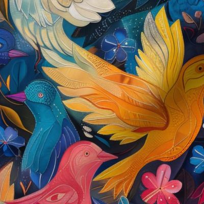 Whimsical Colorful Birds