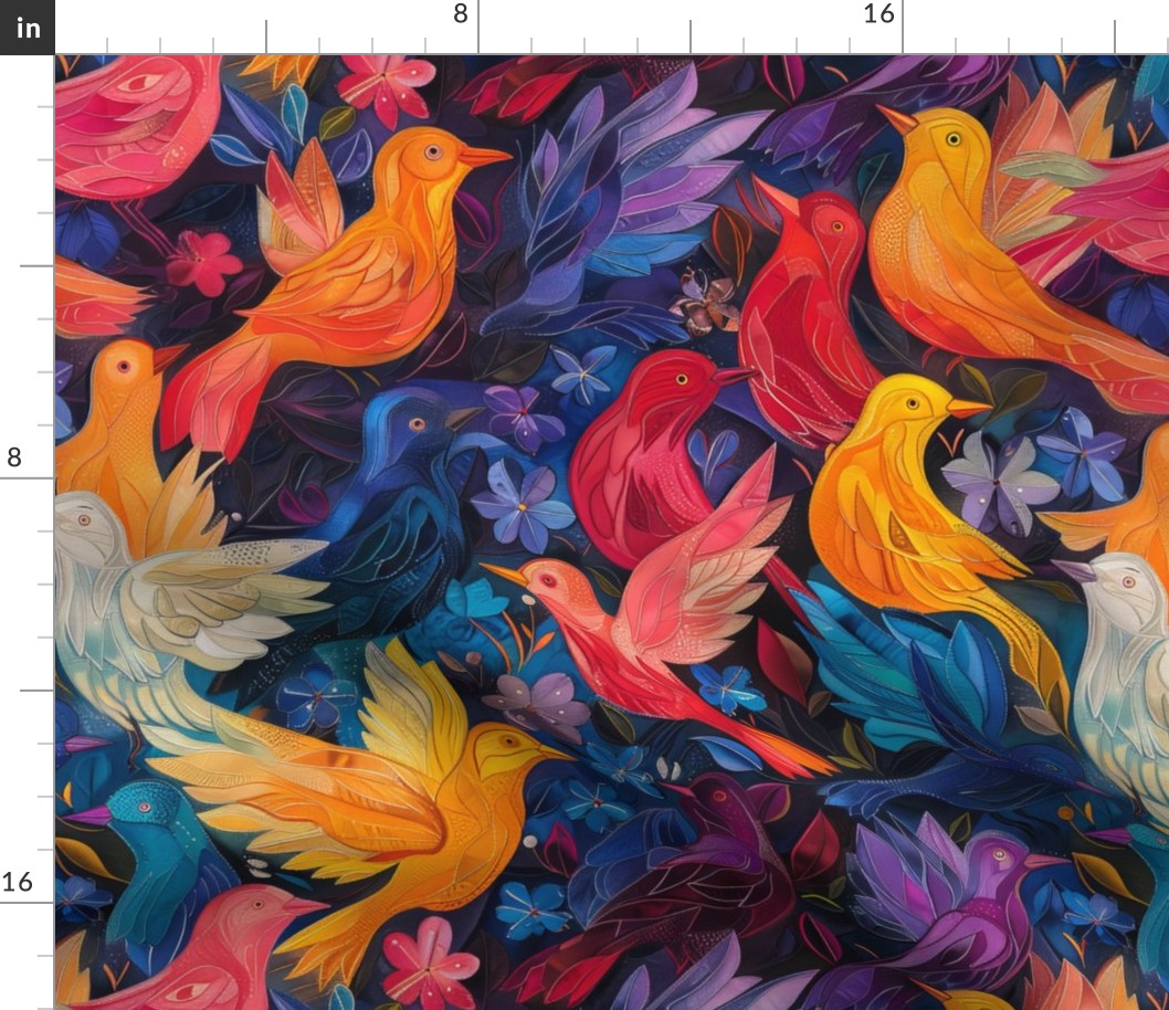 Whimsical Colorful Birds