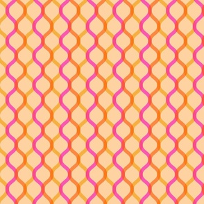 Summer Swoon - Bright Pink, Orange and Gold on Gold (L)