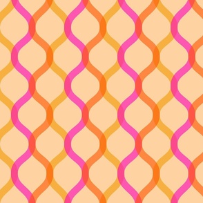 Summer Swoon - Bright Pink, Orange and Gold on Gold (L)