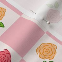 Checkered Roses in Pink and Orange