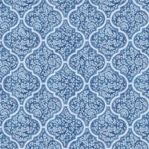 Moroccan Tile - Denim Blue, Medium Scale