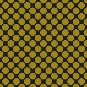 241 - mini small scale bold antique golden yellow and black polka dots, for elegant girlfriend wallpaper, girls apparel, duvet covers, patchwork, quilting, table cloths and runners
