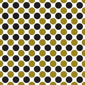 241 - mini small scale old antique gold, black and white polka dots, for cute girlfriend wallpaper, girls apparel, duvet covers, patchwork, quilting, table cloths and runners
