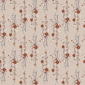 blooming Ladders - Taupe Cranberry