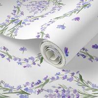 French watercolor Lavender Linen 12 inch horizontal 