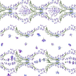 French watercolor Lavender Linen 12 inch horizontal 