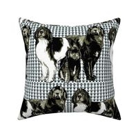 Newfoundland dog family fabric