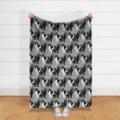 Newfoundland dog family fabric