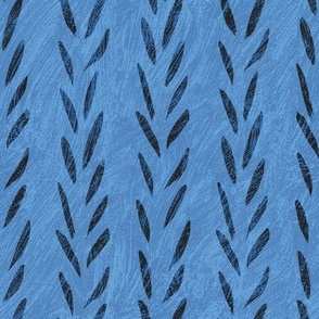 Western textured black leaves on blue background