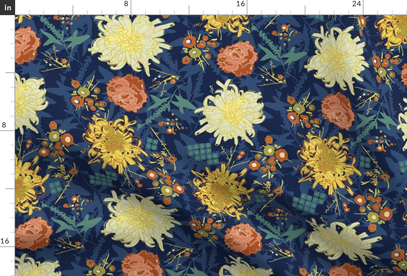 Anniversary Chrysanthemum - Navy Orange original