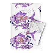 Multicolor fish under water seamless pattern design
