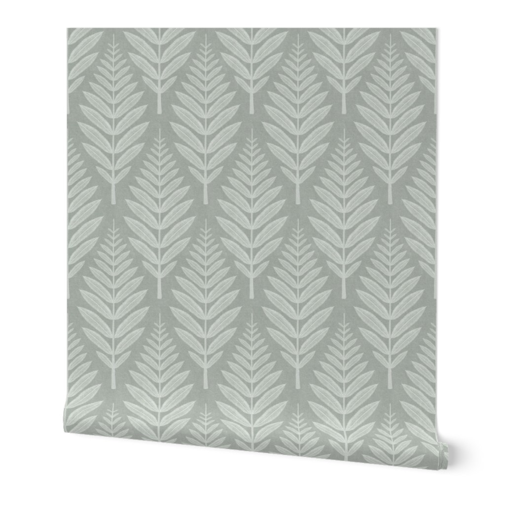 Leaf Pattern - Light Green Grey