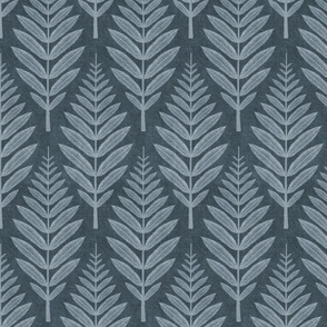 Leaf Pattern  - Steel Blue Grey