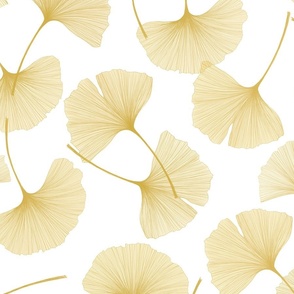 Golden Ginkgo Leaves Pattern