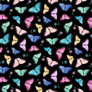 xs-Glitter Butterflies-Black