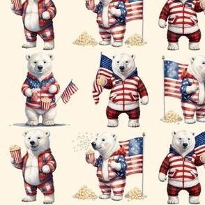 Polar Bear Celebrating 4th July , Independence Day