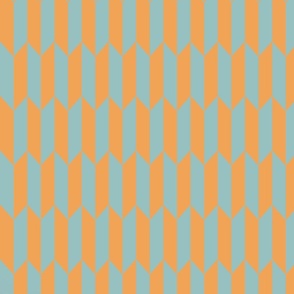 Retro vintage geometric pattern: mango and sea blue