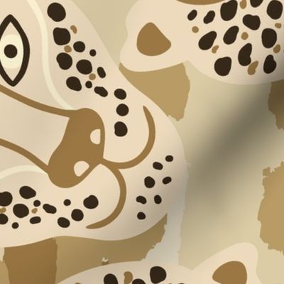 Leopard head and abstract spots texture
