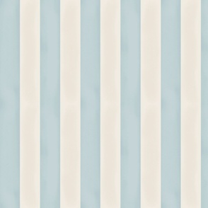 Bold light blue beach stripes on bone white