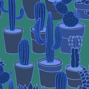 Succulents - blue and green - large scale