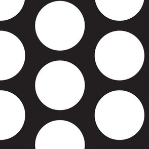 Polka-dots - large white on black