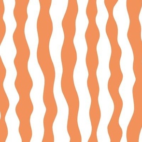 Sea Stripe Waves in Orange and White