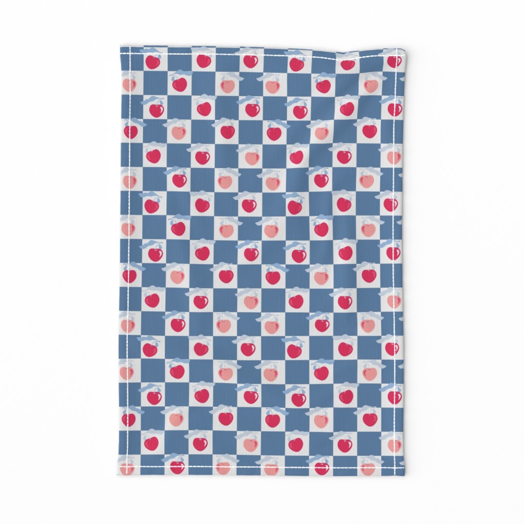 Checker Cherries -dark blue