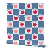 Checker Cherries -dark blue