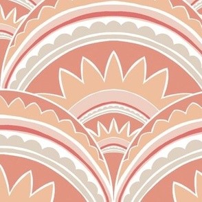 Boho Art Deco 'Mabel' Scallop peach (L)