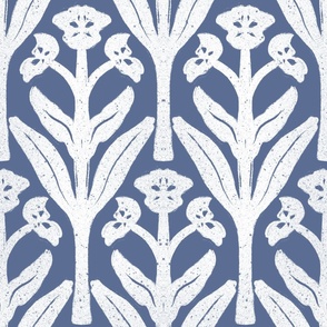 Elegant Art Nouveau Floral | Vintage textured flower - Blue Nova Benjamin Moore - LARGE