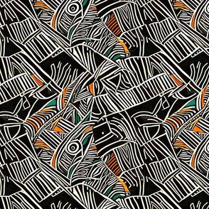 abstract african black and white pattern XL