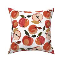 Small Vintage Abstract Sweet Kitchen Fruits - Red Apples On White