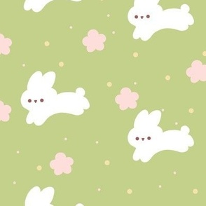 Cute Kawaii Rabbit Bunny medium Green