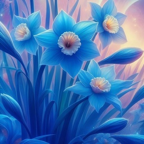 the blue flowers