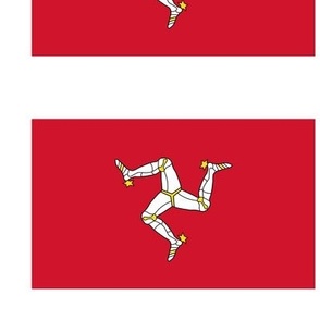 Flag of the Isle of Man - 18 cm x 10.8 cm (7.1x4.3") with 2 cm (3/4") white borders