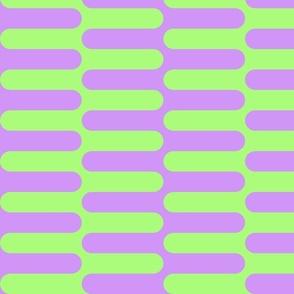 Zig Zag Mod Stripe in Lavender and Lime Green 