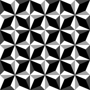 Black and White Mid Century Tile Star | Medium