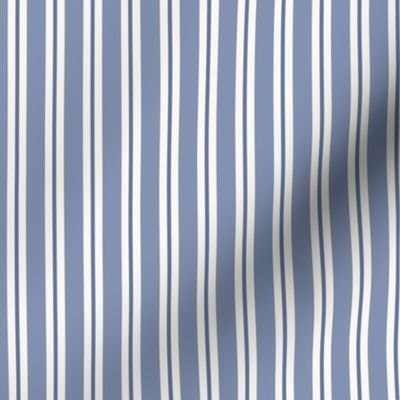 Allix Stripe: Denim Blue Classic Stripe, Medium Blue Narrow Stripe