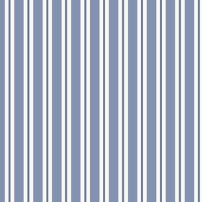 Allix Stripe: Denim Blue Classic Stripe, Medium Blue Narrow Stripe