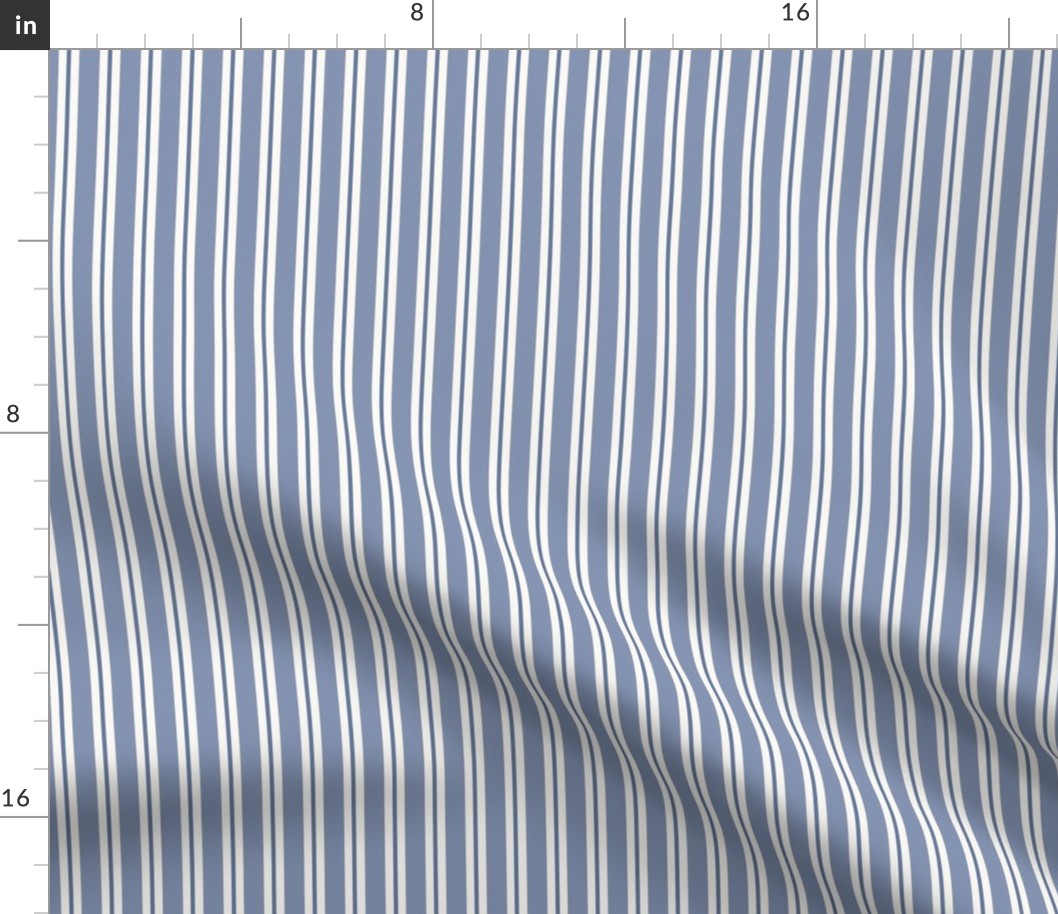 Allix Stripe: Denim Blue Classic Stripe, Medium Blue Narrow Stripe