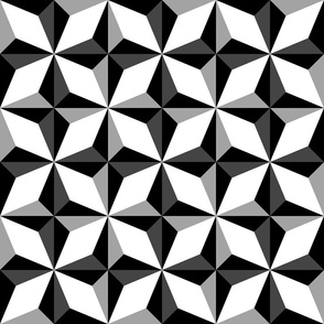 White and BlackMid Century Tile Star | Medium