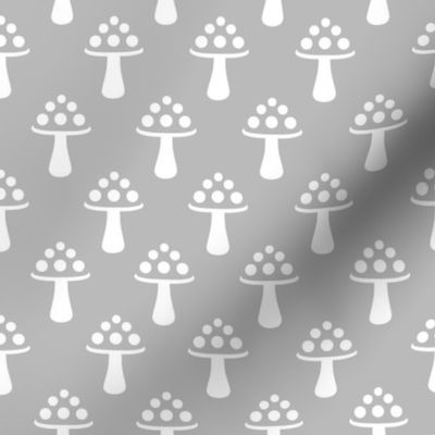 Smaller Scale Spotty Mushrooms in Cloud Grey