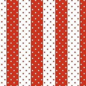Smaller Stars and Stripes in Rustic Red and White