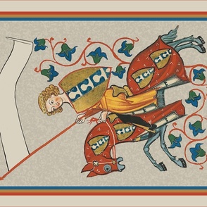 Codex Manesse Knight on Horseback wall hanging/tea towel